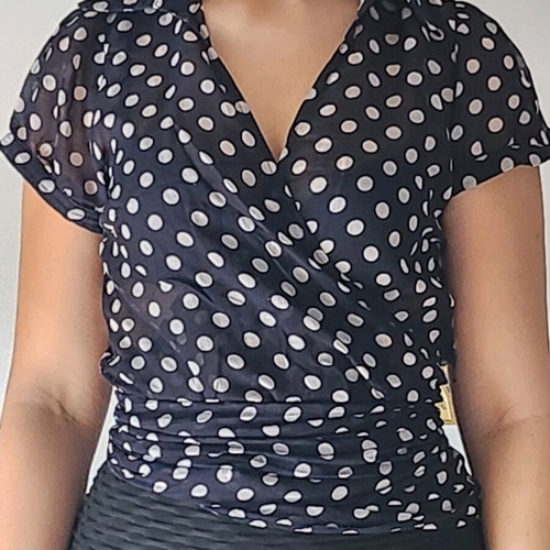 Zara semi-transparent shirt with cross tie like new, black, size L