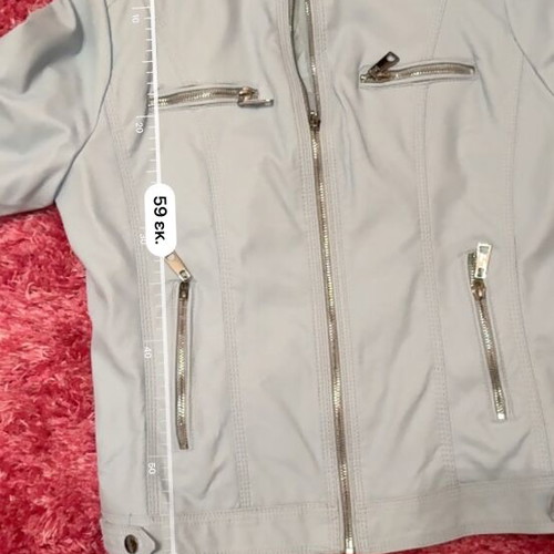 Leather jacket turquoise like new, size Large