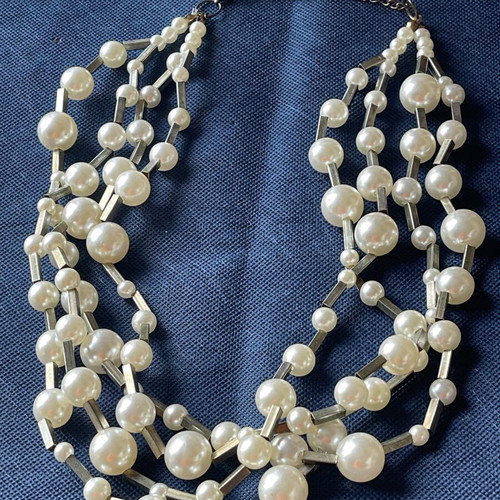 Vintage multi-strand faux pearl necklace 4 strands 80s-90s