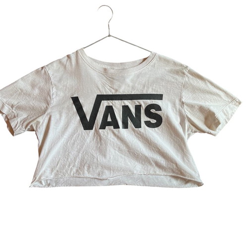 Vans crop top used, white, size M