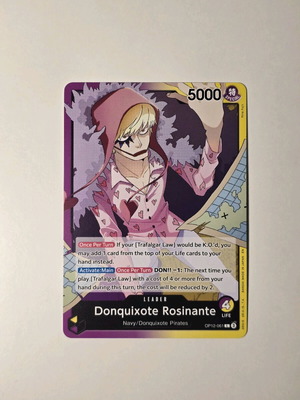 Donquixote Rosinante One Piece Card Game OP12-061 Leader като нова