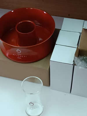 Αγιονέρι σετ με έξι ποτήρια τσίπουρου και παγοθήκη