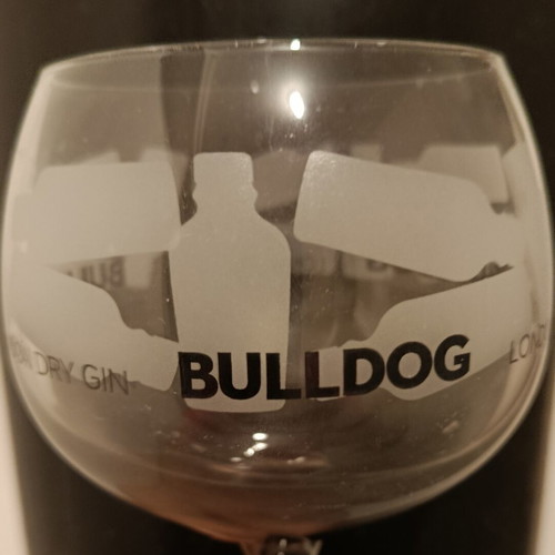 Bulldog London Dry Gin promotional large cocktail glass like new