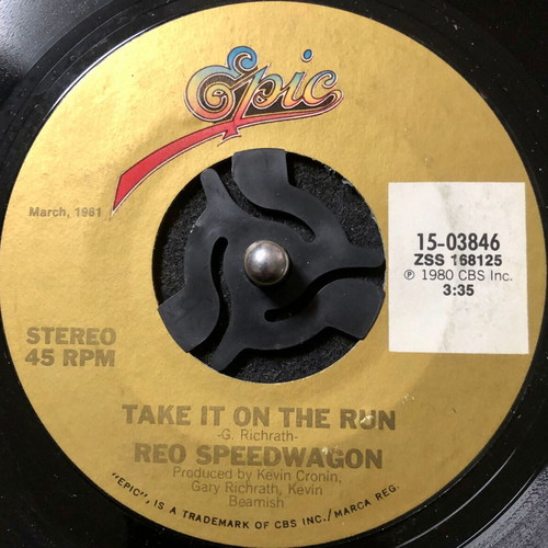 REO Speedwagon Take It On The Run vinyl 7" single used, pop