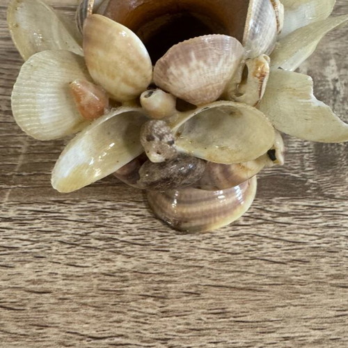 Candlestick made of shells like new, handmade