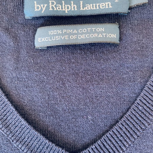 Polo Ralph Lauren Slim Fit V-Neck Sweater Navy Blue like new