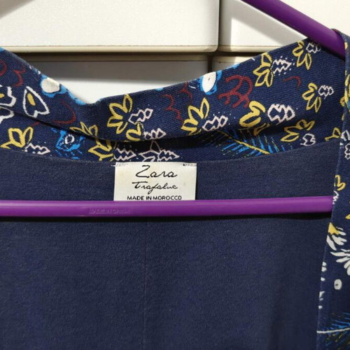 Zara kimono blue multicolor like new with long sleeve size S