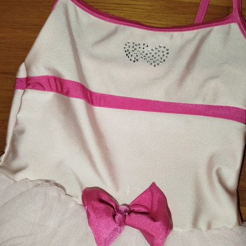 Girls' Ballet Dress with Tutu like new, white and fuchsia, size 110-116 cm