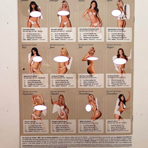 Playboy calendar 2007 used, German edition