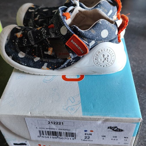 Biomecanics children's canvas sandals with universe design