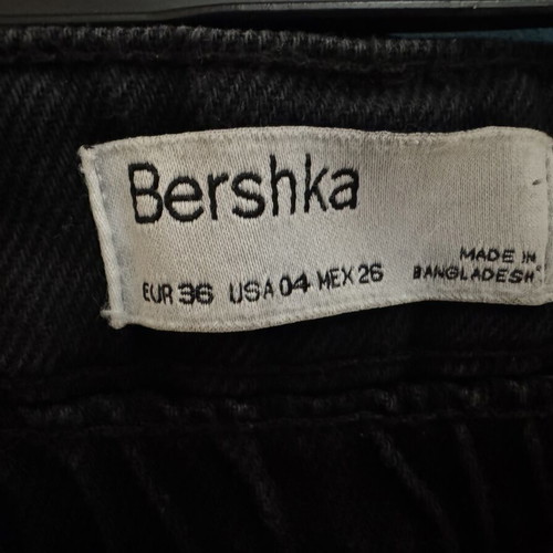 Bershka Black Denim Shorts High Rise Paperbag size S 36 like new