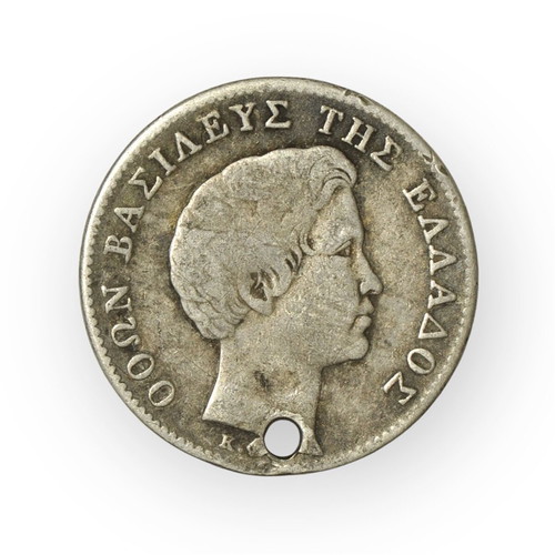 Othon 1/2 Drachma 1834 used silver coin