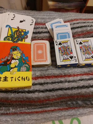 Mini playing cards three and Tichu deck like new