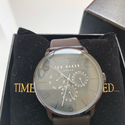 Ted Baker London men's watch like new, black leather strap