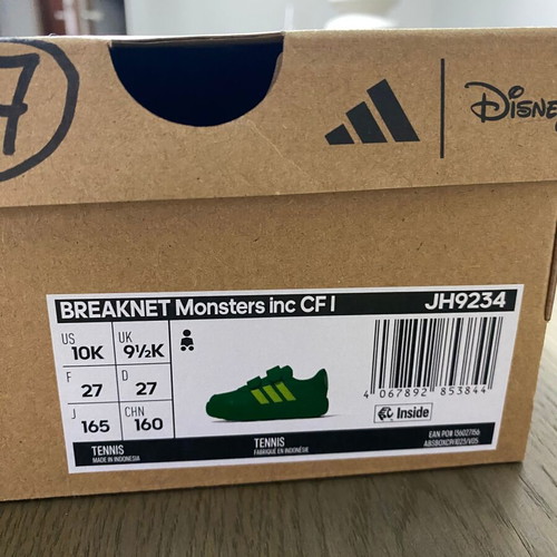 Adidas kids shoes size 27 like new, green