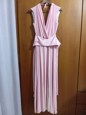 Paris Valtadoros maxi formal iridescent pink dress like new