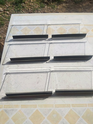 Plastic shelves for slat panel used, pack of 6 transparent