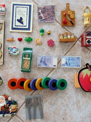 Fridge magnets used, collection of 32 with various designs