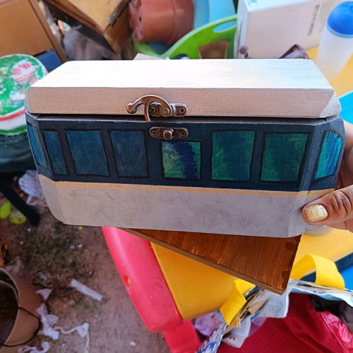 Train chest new handmade, replica of Diakopto Odontotos