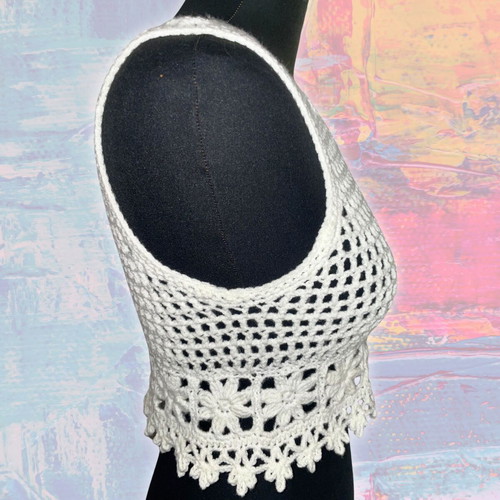 Handmade Mesh Crop Top white XS/S made to order