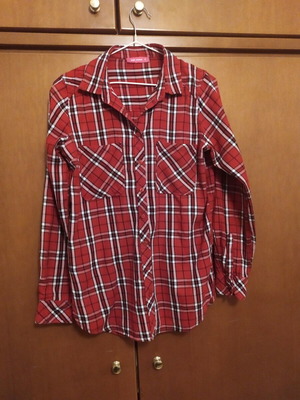 Pink Woman winter shirt used red size S