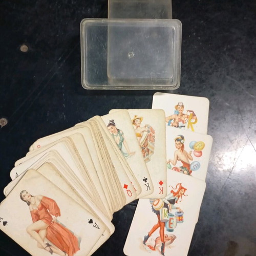 Retro erotic playing cards like new, set of two decks