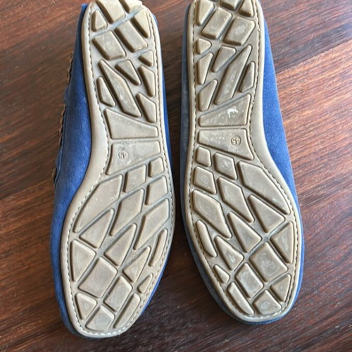 Blue suede leather men's loafers size 45 like new