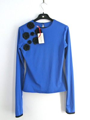 Blouse top with long sleeves new, blue, size Medium