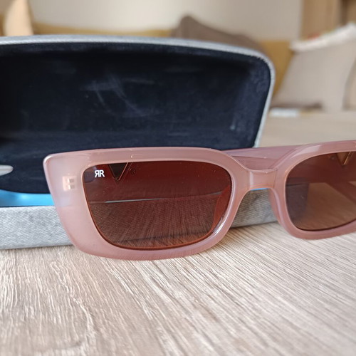 Red Raven Pink Beige Sunglasses Like New With Case