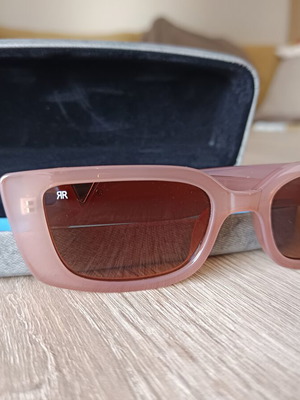 Red Raven Pink Beige Sunglasses Like New With Case