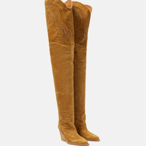 Paris Texas Dakota μπότες πάνω από το γόνατο νέες, δέρμα calf suede, μέγεθος 37