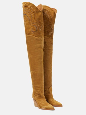 Paris Texas Dakota μπότες πάνω από το γόνατο νέες, δέρμα calf suede, μέγεθος 37
