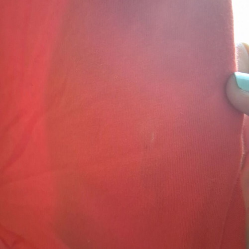 H&M oversized T-shirt used, red with ruffles