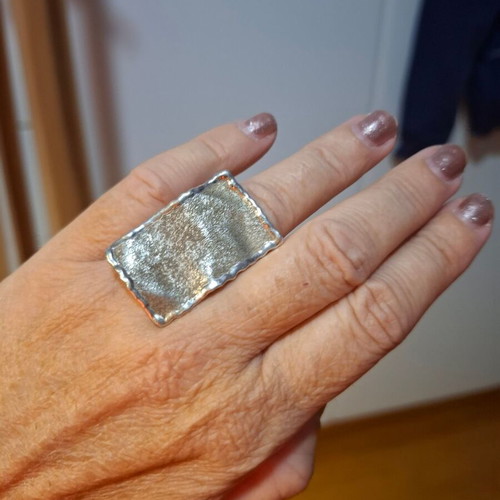 Silver ring rectangular shape like new