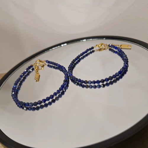 Handmade bracelets made-to-order with natural lapis lazuli stones