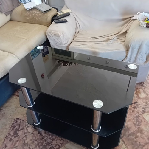 3-tier glass TV stand