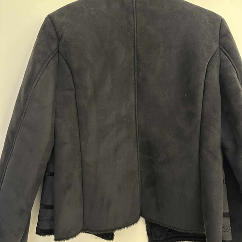 Zara short coat like new, wool interior and suede exterior