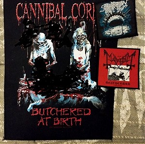 3 patches από metal μπάντες Cannibal Corpse, Mayhem & Suffocation