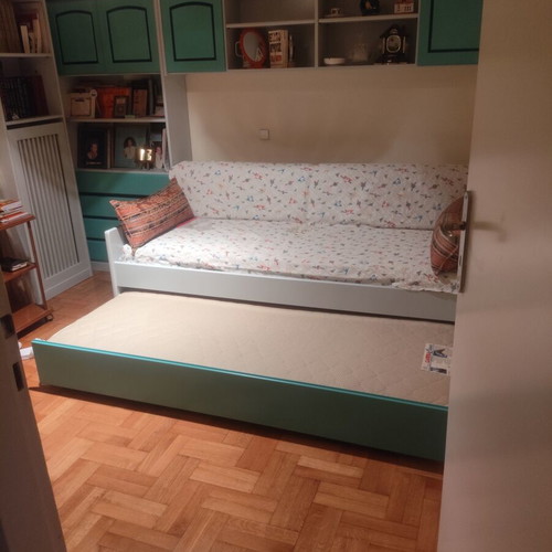 Large bookshelf composition with double sofa bed, like new