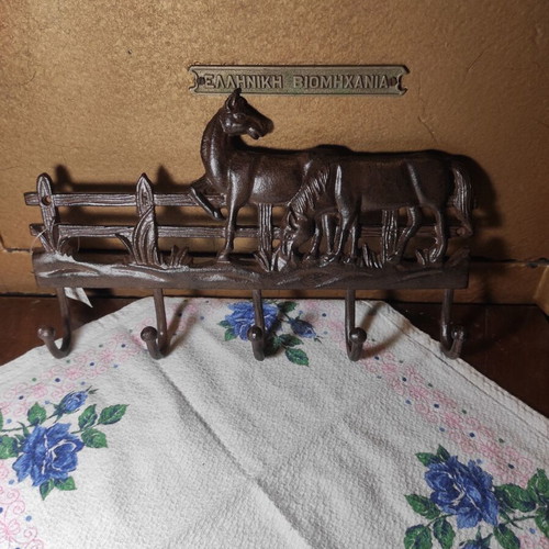 Cast iron Horses hanger 5 positions 36x13cm new