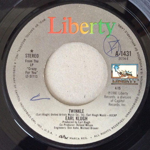 Earl Klugh Twinkle 45 RPM vinyl record used, Jazz Funk