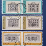 Ελληνικά γραμματόσημα 1977 μεταχειρισμένα, νεοελληνική αρχιτεκτονική, 3 δυάδες