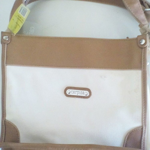 Caprisa shoulder bag new, ecru with tan details