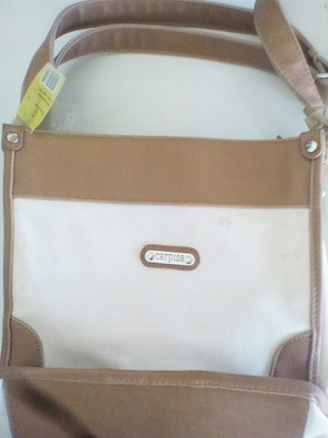 Caprisa shoulder bag new, ecru with tan details