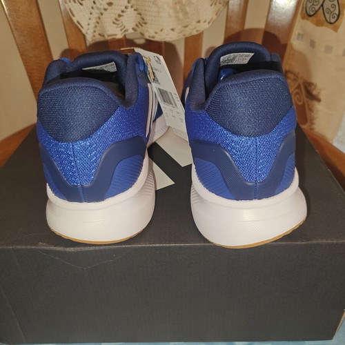 Adidas Runfalcon Athletic Shoes New, Royal Blue and Cloud White, Size 38.5
