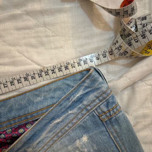 Jean Rossodisera pants with rhinestones new, low waist, 40 cm waist