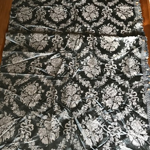 Set of 2 Silk Brocade Antique Curtains