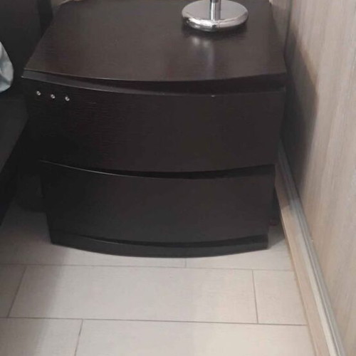 Complete bedroom set with double bed, 2 nightstands, dressing table with Swarovski stones, solid oak wenge
