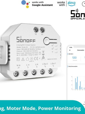 Sonoff Dual R3 Smart Switch 2-Channel Wi-Fi 15A new