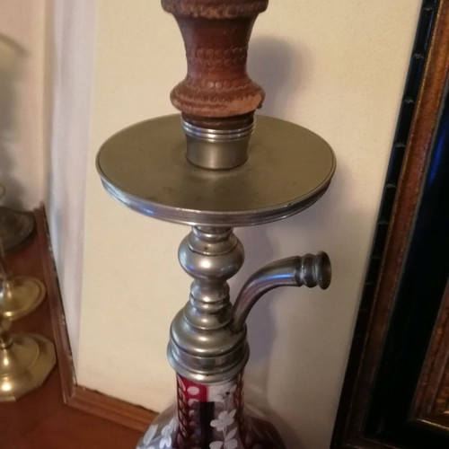 Hookah used with clay bowl and decorative glass